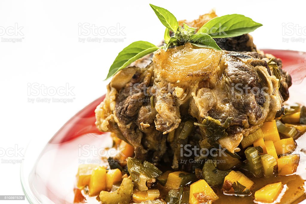 Stewed oxtail with carrots and celery Braised Oxtails